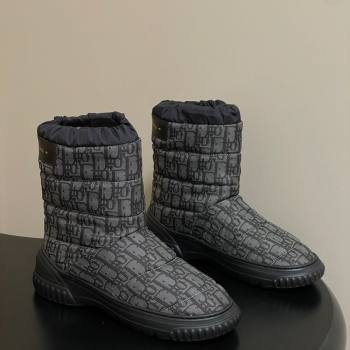 Dior DiorAlps Frost Ankle Boots in Oblique Quilted Nylon Grey/Black 2025 1029 (MD-251029002)