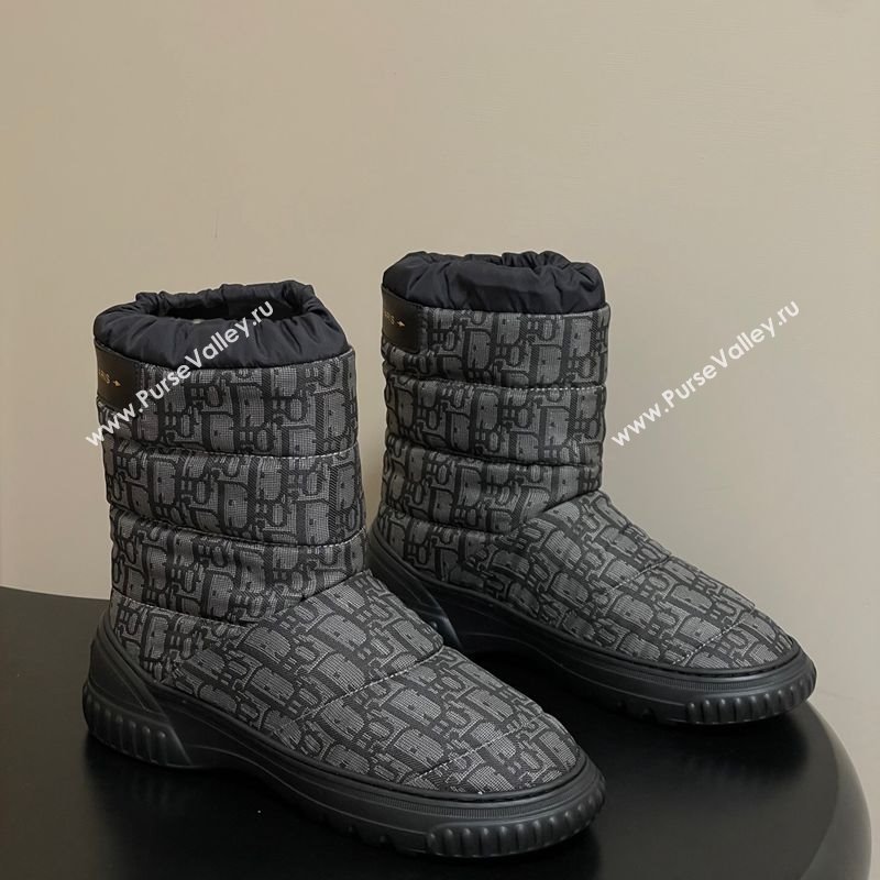 Dior DiorAlps Frost Ankle Boots in Oblique Quilted Nylon Grey/Black 2025 1029 (MD-251029002)