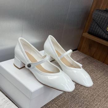 Dior New Mary Janes Pumps 3.5cm in White Patent Calfskin Leather 2025 1029 (JC-251029086)