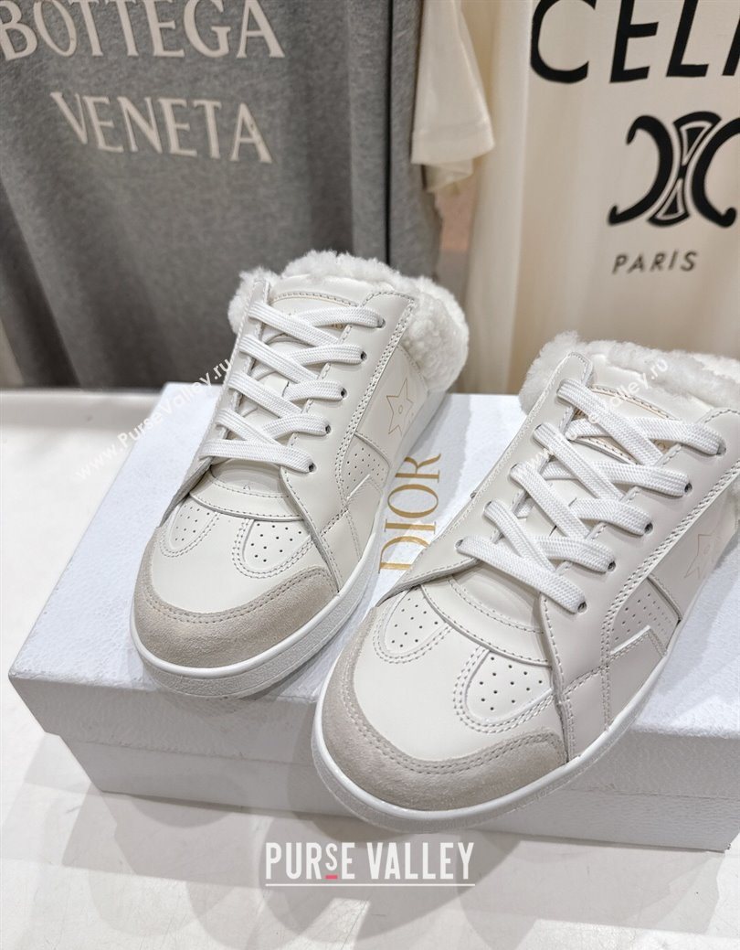 Dior Star Sneaker Mules in Calfskin Leather and Wool White1 2025 1029 (MD-251029060)