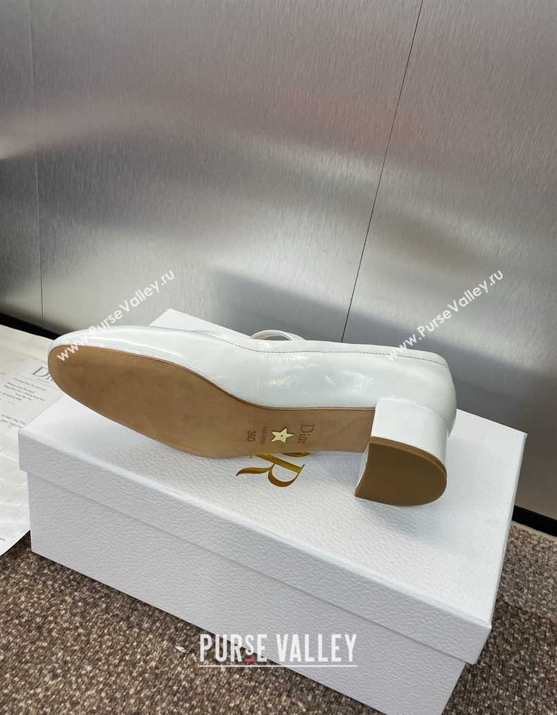 Dior New Mary Janes Pumps 3.5cm in White Patent Calfskin Leather 2025 1029 (JC-251029086)