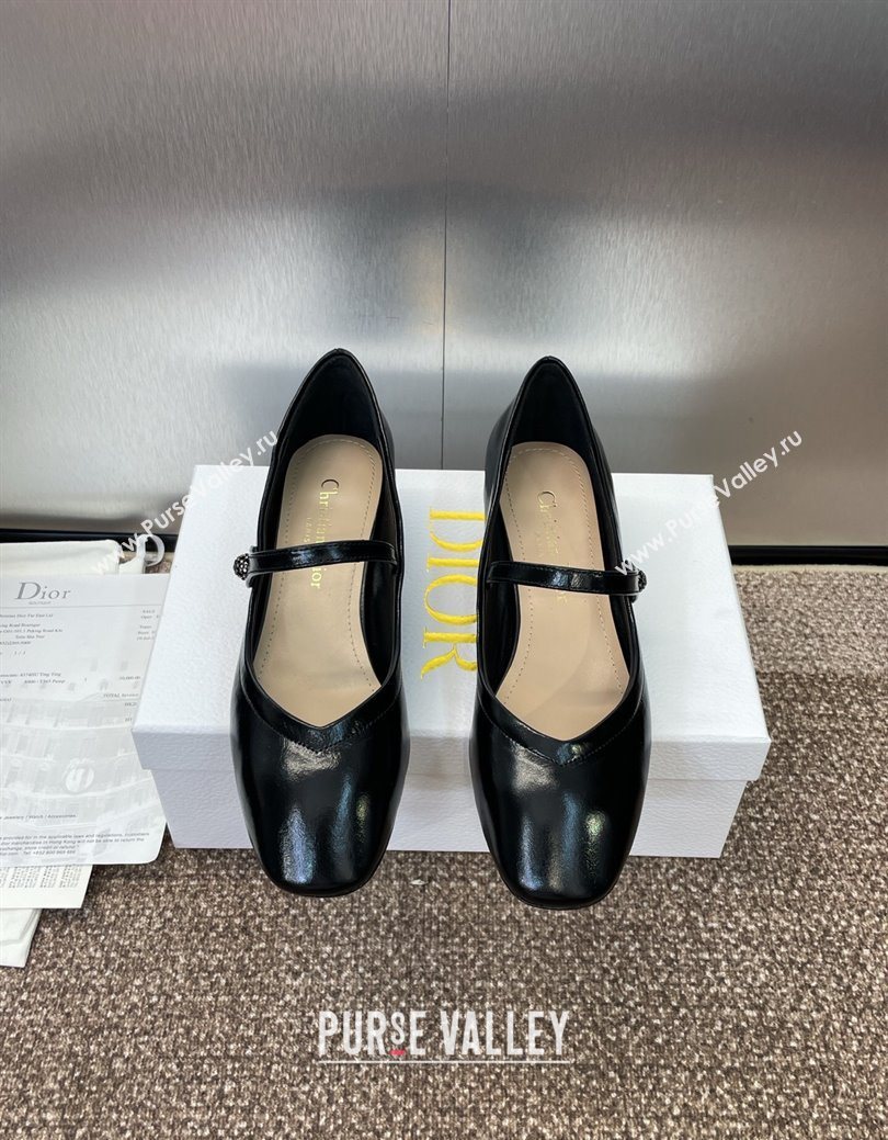 Dior New Mary Janes Pumps 3.5cm in Black Patent Calfskin Leather 2025 1029 (JC-251029087)