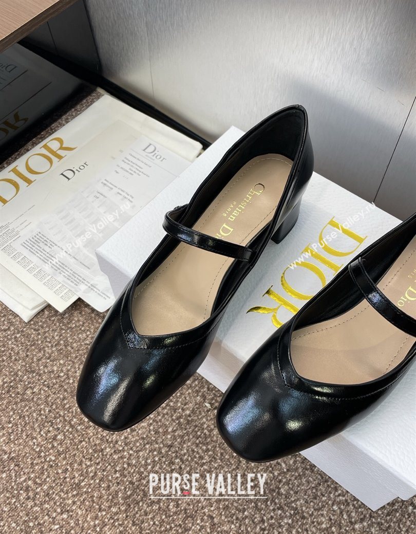 Dior New Mary Janes Pumps 3.5cm in Black Patent Calfskin Leather 2025 1029 (JC-251029087)