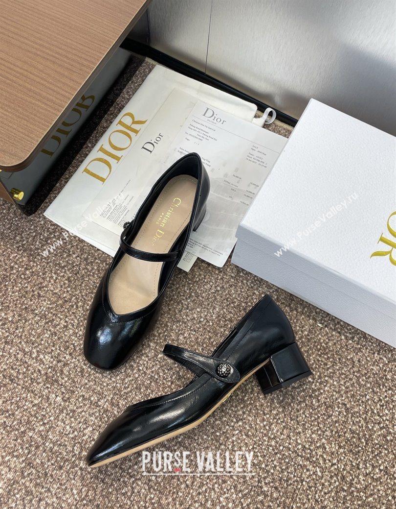 Dior New Mary Janes Pumps 3.5cm in Black Patent Calfskin Leather 2025 1029 (JC-251029087)
