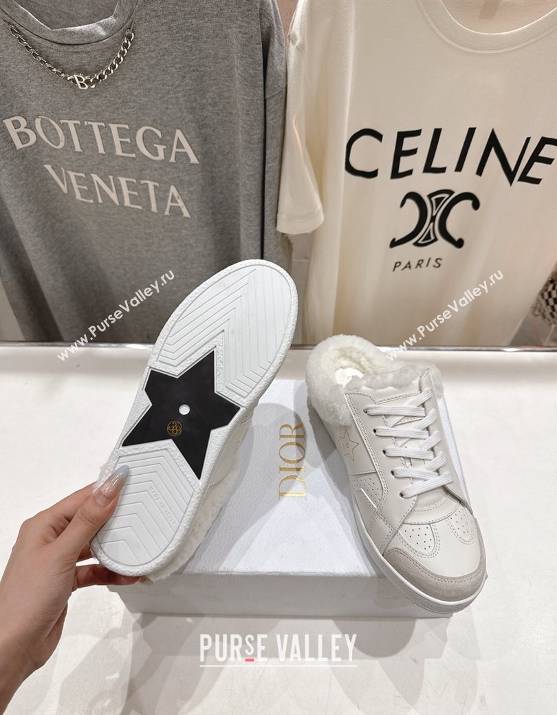 Dior Star Sneaker Mules in Calfskin Leather and Wool White1 2025 1029 (MD-251029060)