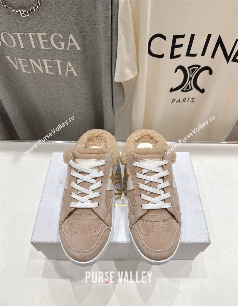 Dior Star Sneaker Mules in Suede and Wool Beige 2025 1029 (MD-251029061)