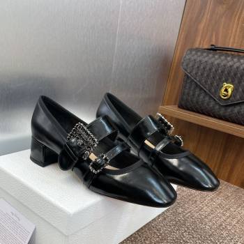Dior D-Winter Mary Janes Pumps 3.5cm in Crinkled Patent Calfskin Leather Black 2025 1029 (JC-251029090)