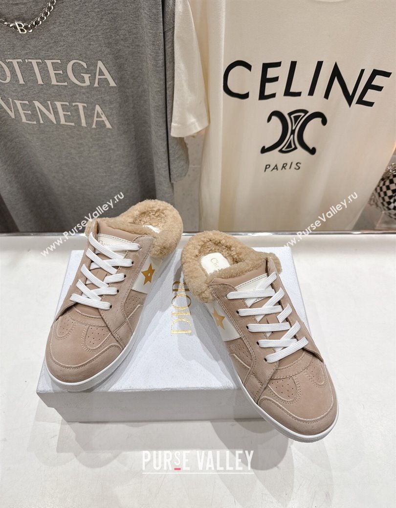 Dior Star Sneaker Mules in Suede and Wool Beige 2025 1029 (MD-251029061)