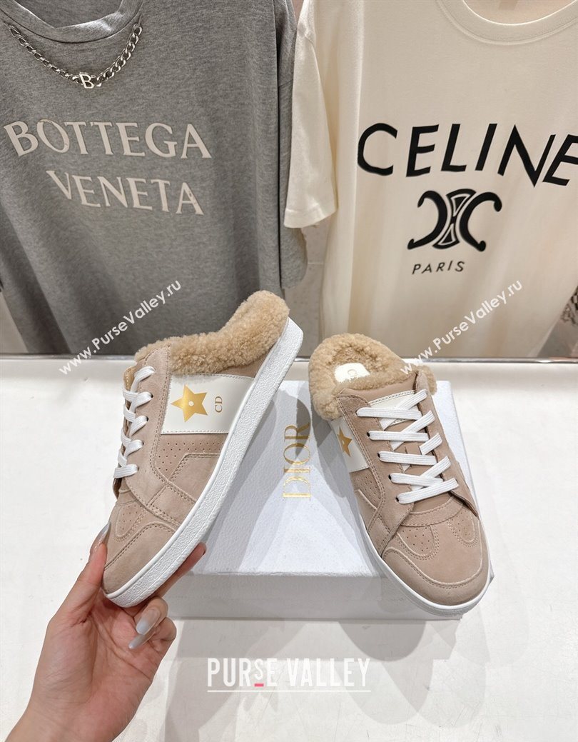 Dior Star Sneaker Mules in Suede and Wool Beige 2025 1029 (MD-251029061)
