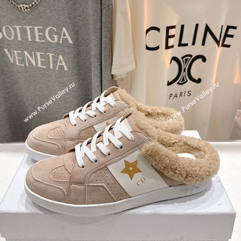 Dior Star Sneaker Mules in Suede and Wool Beige 2025 1029 (MD-251029061)