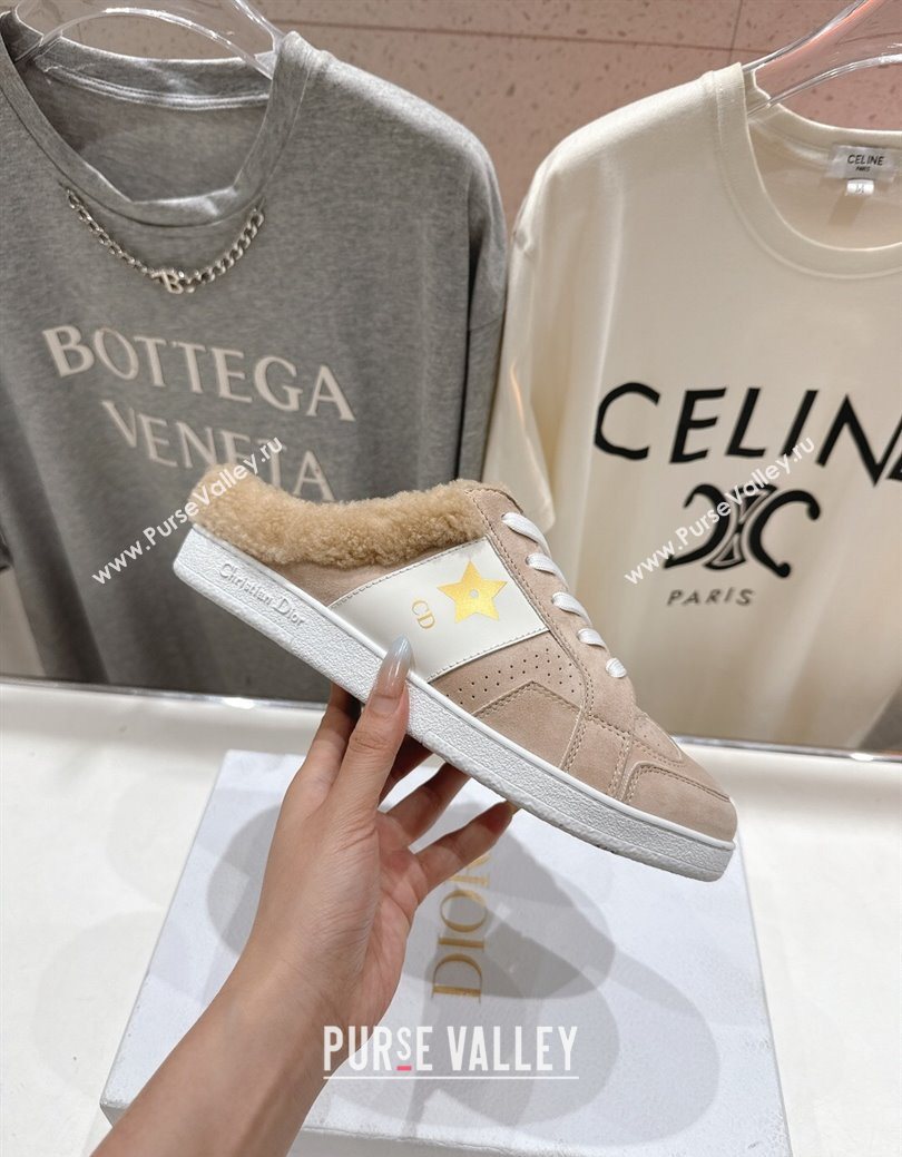 Dior Star Sneaker Mules in Suede and Wool Beige 2025 1029 (MD-251029061)
