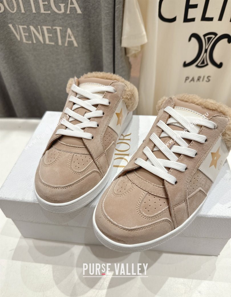 Dior Star Sneaker Mules in Suede and Wool Beige 2025 1029 (MD-251029061)