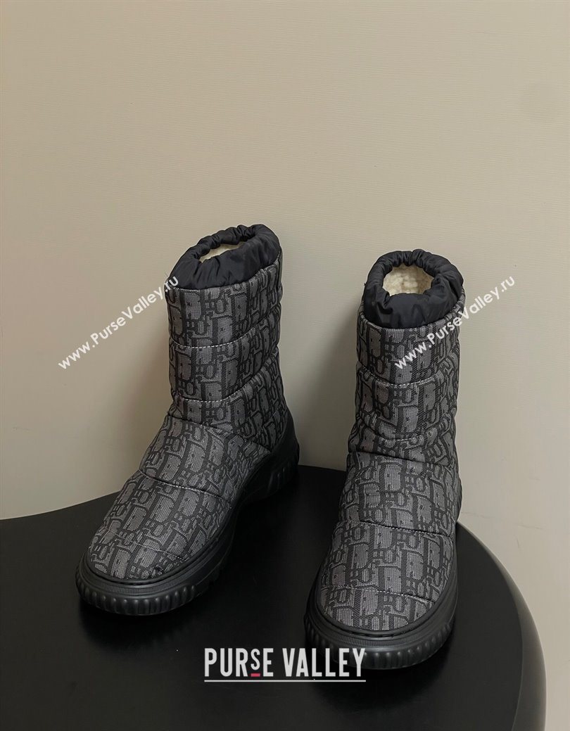 Dior DiorAlps Frost Ankle Boots in Oblique Quilted Nylon Grey/Black 2025 1029 (MD-251029002)