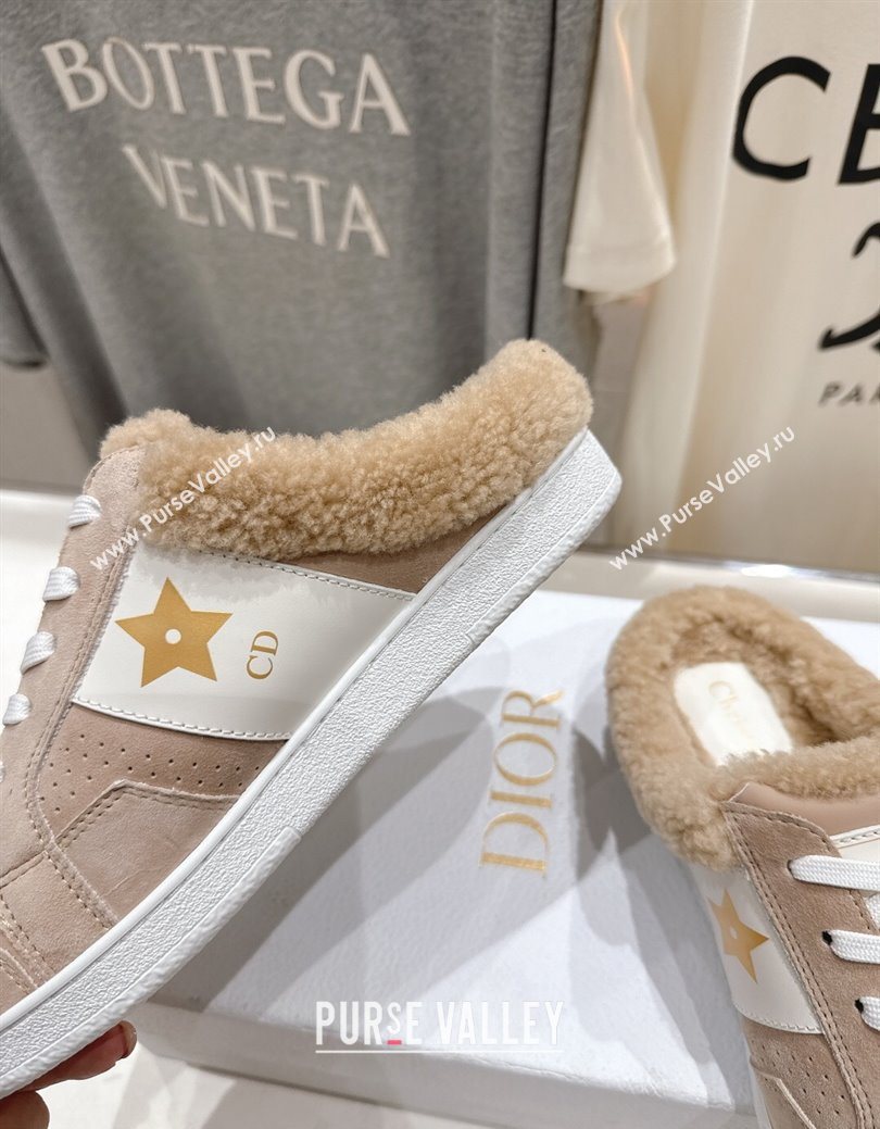 Dior Star Sneaker Mules in Suede and Wool Beige 2025 1029 (MD-251029061)