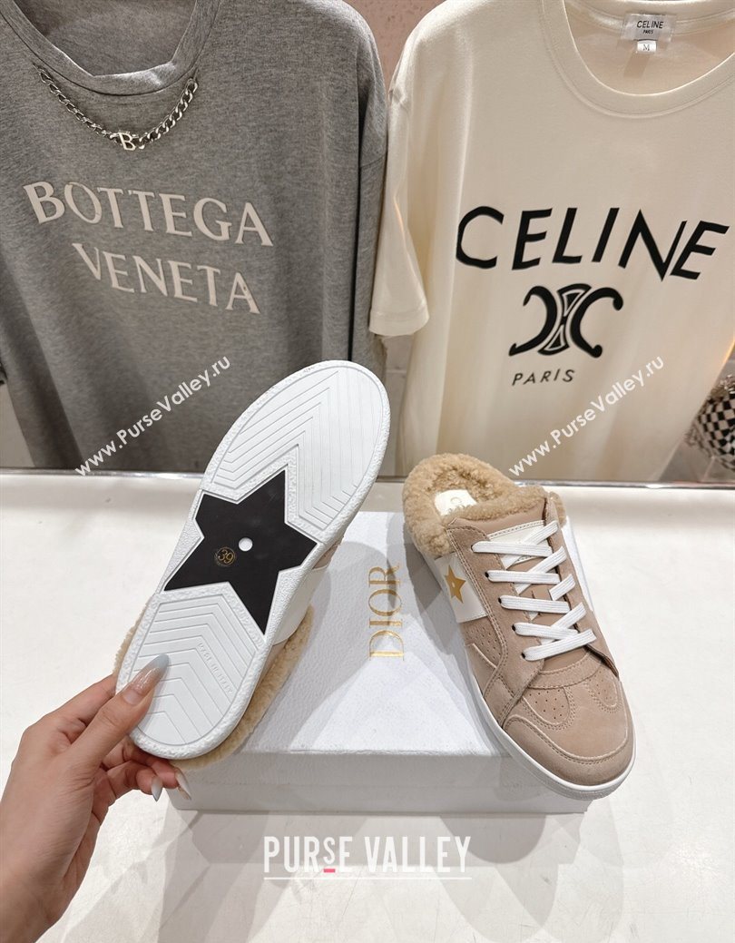 Dior Star Sneaker Mules in Suede and Wool Beige 2025 1029 (MD-251029061)