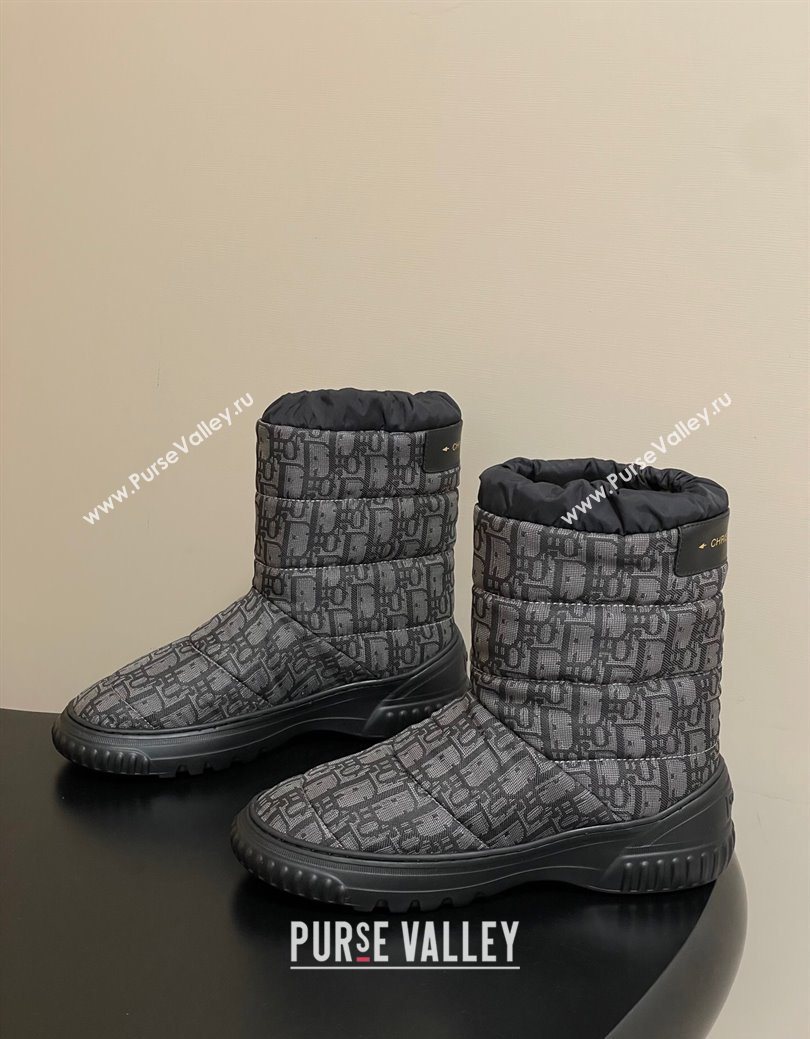 Dior DiorAlps Frost Ankle Boots in Oblique Quilted Nylon Grey/Black 2025 1029 (MD-251029002)