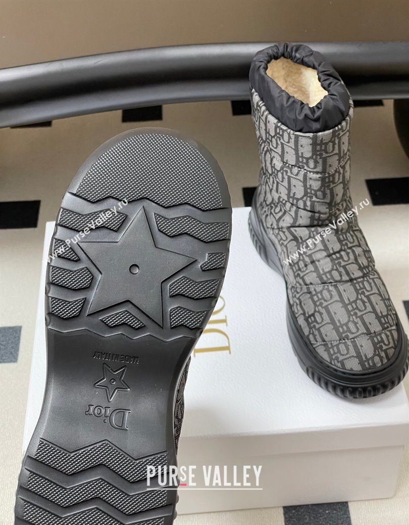 Dior DiorAlps Frost Ankle Boots in Oblique Quilted Nylon Grey/Black 2025 1029 (MD-251029002)