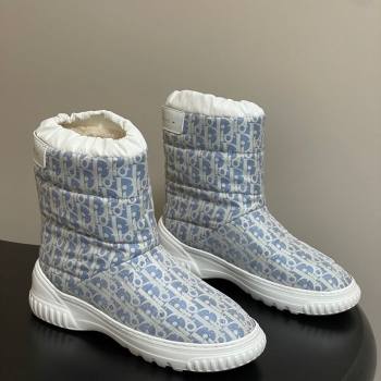 Dior DiorAlps Frost Ankle Boots in Oblique Quilted Nylon Blue/White 2025 1029 (MD-251029003)