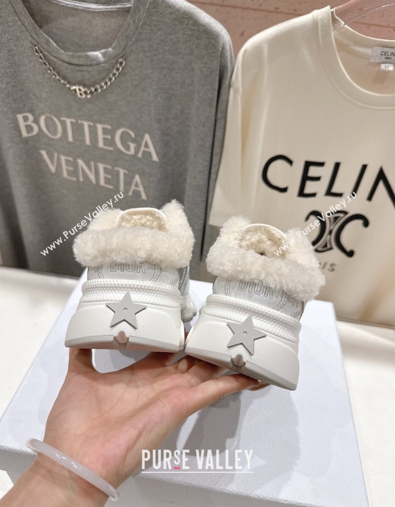 Dior Chrono Sneaker Mules in Mesh, Leather-Effect and Wool Silver/White 2025 1029 (MD-251029064)