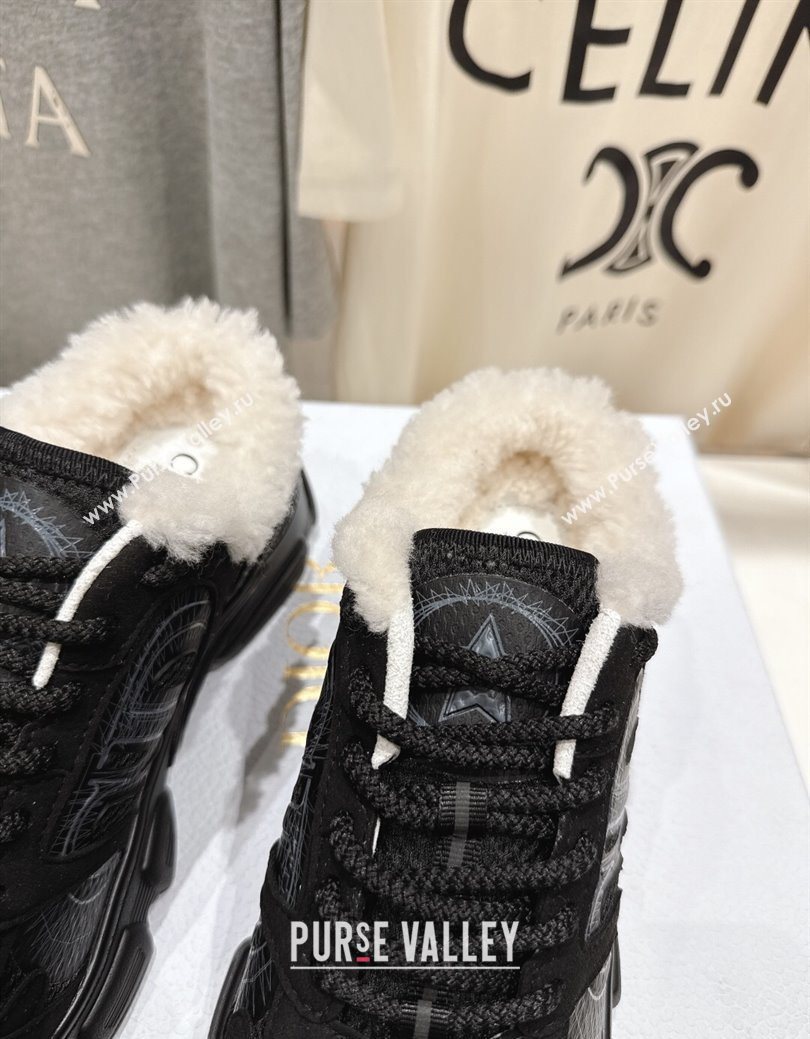 Dior Chrono Sneaker Mules in Mesh, Suede and Wool Black2 2025 1029 (MD-251029065)