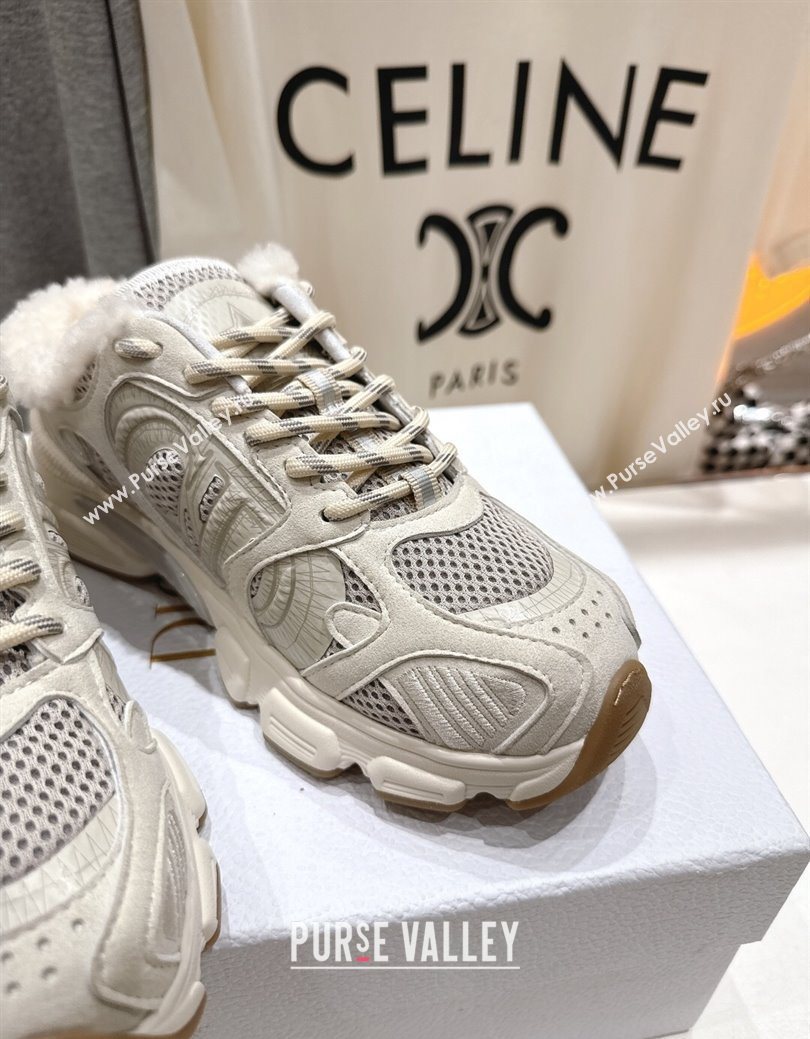 Dior Chrono Sneaker Mules in Mesh, Suede and Wool Light Grey 2025 1029 (MD-251029067)