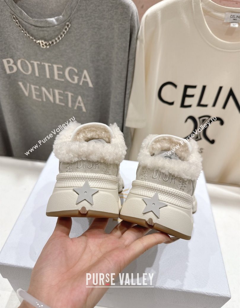 Dior Chrono Sneaker Mules in Mesh, Suede and Wool Light Grey 2025 1029 (MD-251029067)