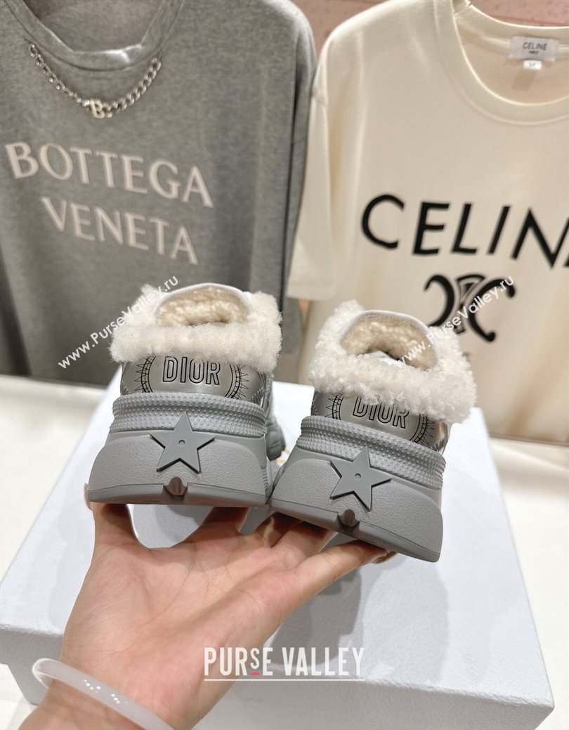 Dior Chrono Sneaker Mules in Mesh, Leather-Effect and Wool Silver Grey 2025 1029 (MD-251029069)