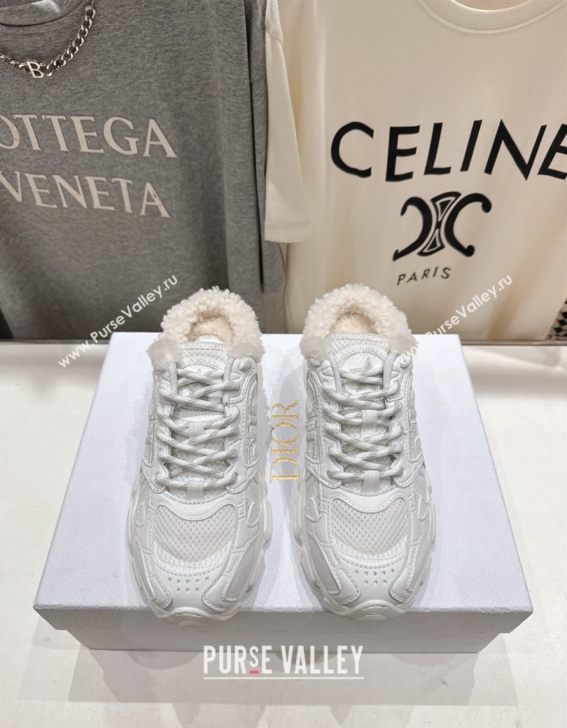 Dior Chrono Sneaker Mules in Mesh, Leather-Effect and Wool White2 2025 1029 (MD-251029070)