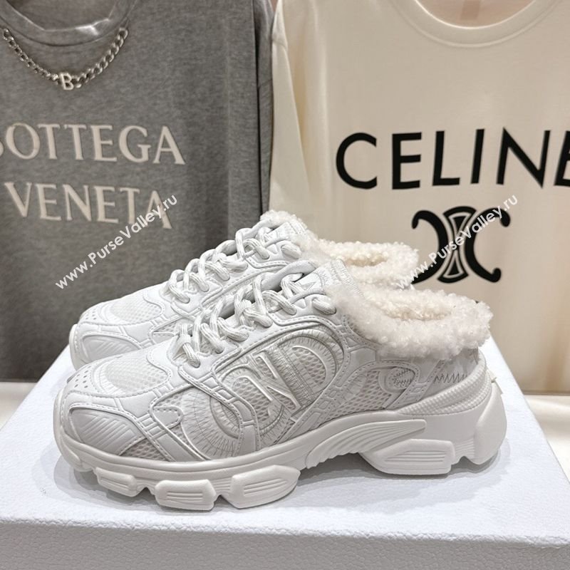 Dior Chrono Sneaker Mules in Mesh, Leather-Effect and Wool White2 2025 1029 (MD-251029070)