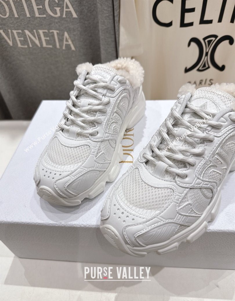 Dior Chrono Sneaker Mules in Mesh, Leather-Effect and Wool White2 2025 1029 (MD-251029070)