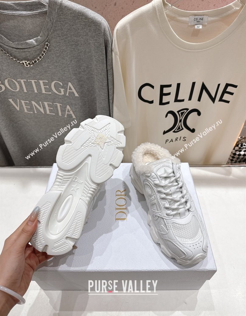Dior Chrono Sneaker Mules in Mesh, Leather-Effect and Wool White2 2025 1029 (MD-251029070)