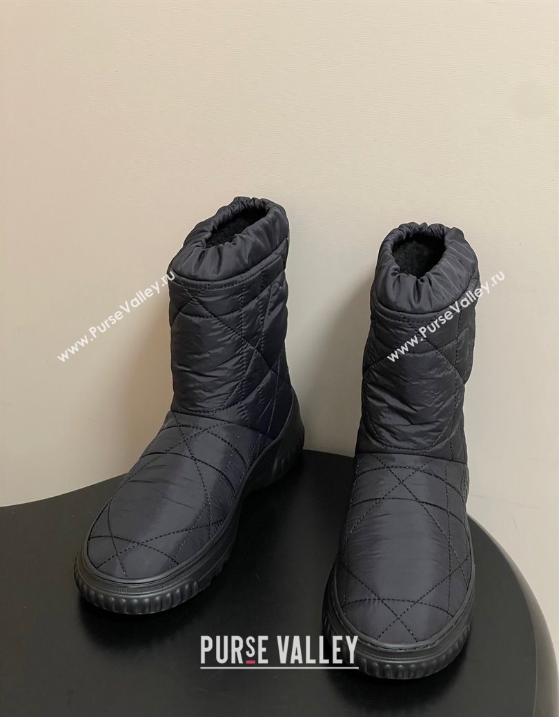 Dior DiorAlps Frost Ankle Boots in Cannage Quilted Nylon Black 2025 1029 (MD-251029001)