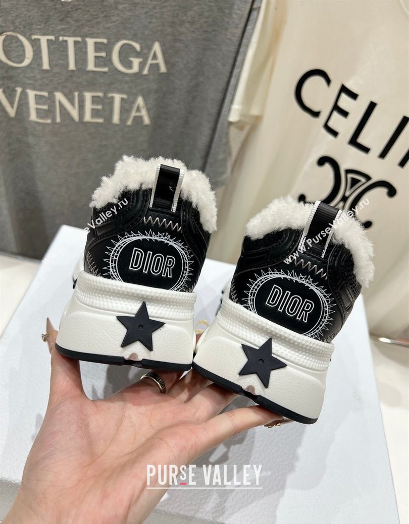 Dior Chrono Sneakers in Mesh, Leather-Effect and Wool Black/White2 2025 1029 (MD-251029072)