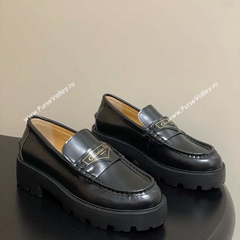 Dior Boy Platform Loafers in Brushed Calfskin Leather Black 2025 1029 (MD-251029076)