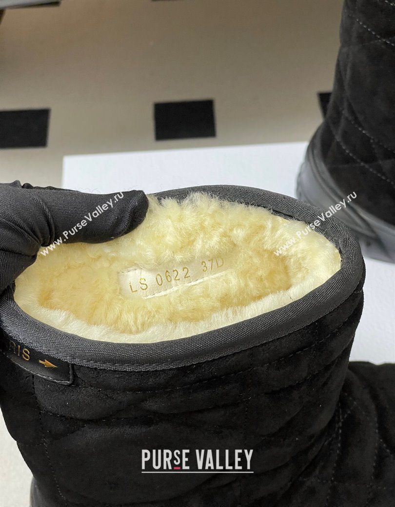 Dior DiorAlps Frost Ankle Boots in Cannage Suede and Wool Black 2025 1029 (MD-251029004)