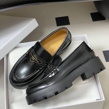 Dior Boy Platform Loafers in Brushed Calfskin Leather Black 2025 1029 (MD-251029076)