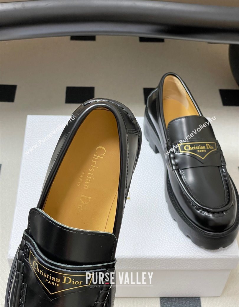 Dior Boy Platform Loafers in Brushed Calfskin Leather Black 2025 1029 (MD-251029076)