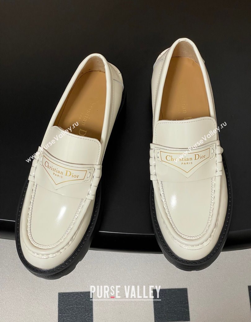 Dior Boy Platform Loafers in Brushed Calfskin Leather White 2025 1029 (MD-251029077)