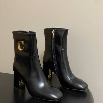 Dior D-Art Heeled Ankle Boots 8cm in Calfskin with CD Letters Black 2025 1029 (MD-251029043)