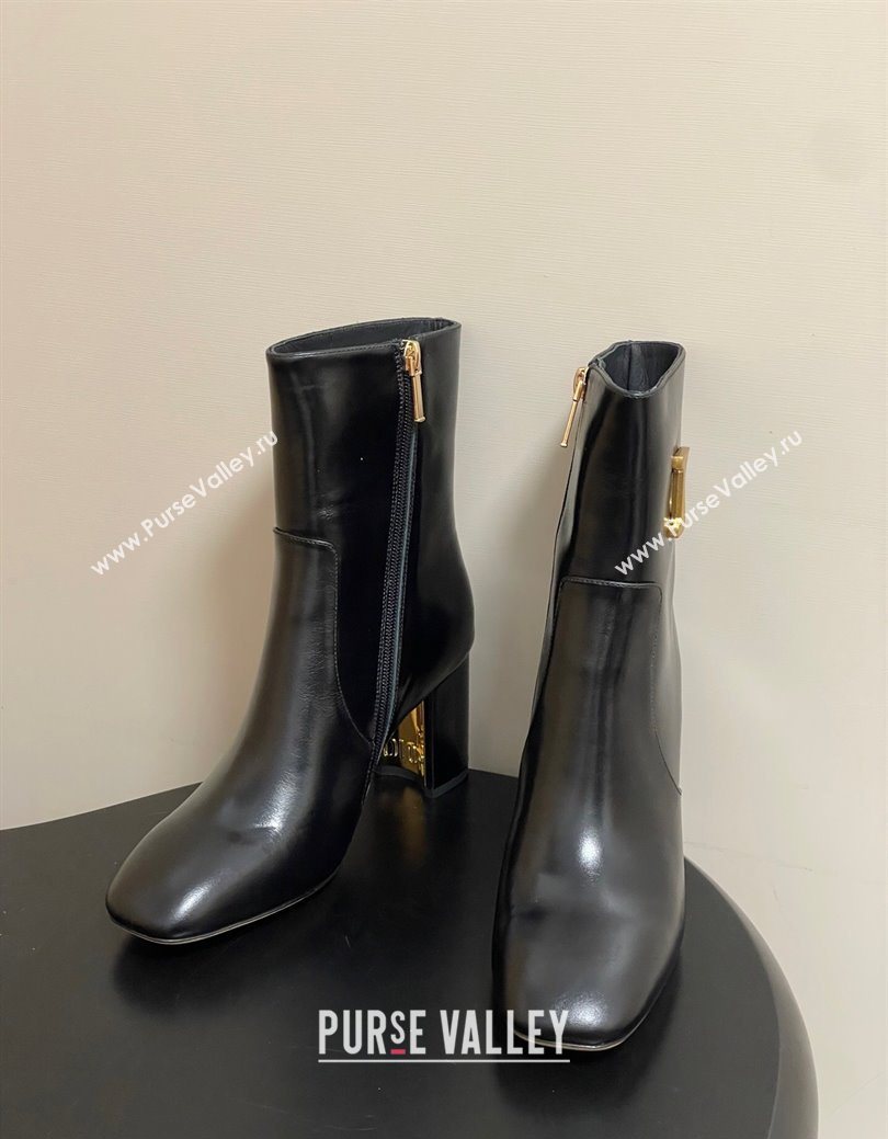 Dior D-Art Heeled Ankle Boots 8cm in Calfskin with CD Letters Black 2025 1029 (MD-251029043)