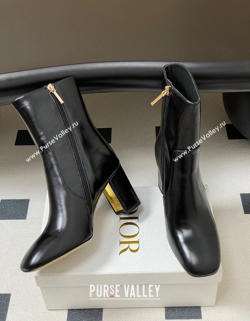Dior D-Art Heeled Ankle Boots 8cm in Calfskin with CD Letters Black 2025 1029 (MD-251029043)