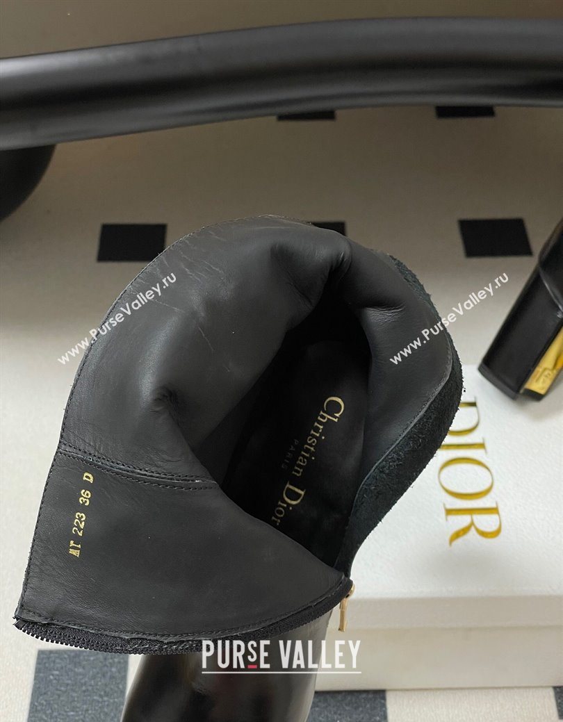 Dior D-Art Heeled Ankle Boots 8cm in Calfskin with CD Letters Black 2025 1029 (MD-251029043)