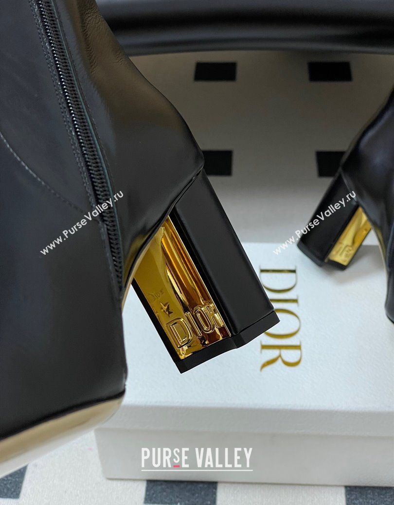 Dior D-Art Heeled Ankle Boots 8cm in Calfskin with CD Letters Black 2025 1029 (MD-251029043)