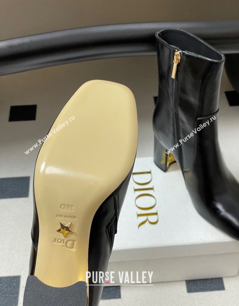 Dior D-Art Heeled Ankle Boots 8cm in Calfskin with CD Letters Black 2025 1029 (MD-251029043)