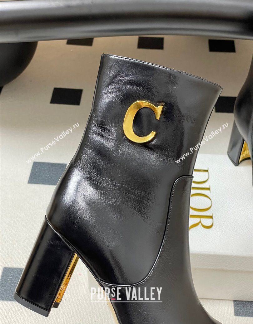 Dior D-Art Heeled Ankle Boots 8cm in Calfskin with CD Letters Black 2025 1029 (MD-251029043)