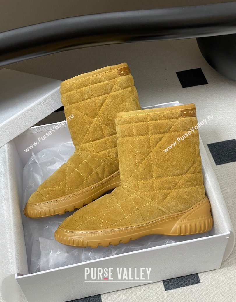 Dior DiorAlps Frost Ankle Boots in Cannage Suede and Wool Camel 2025 1029 (MD-251029005)