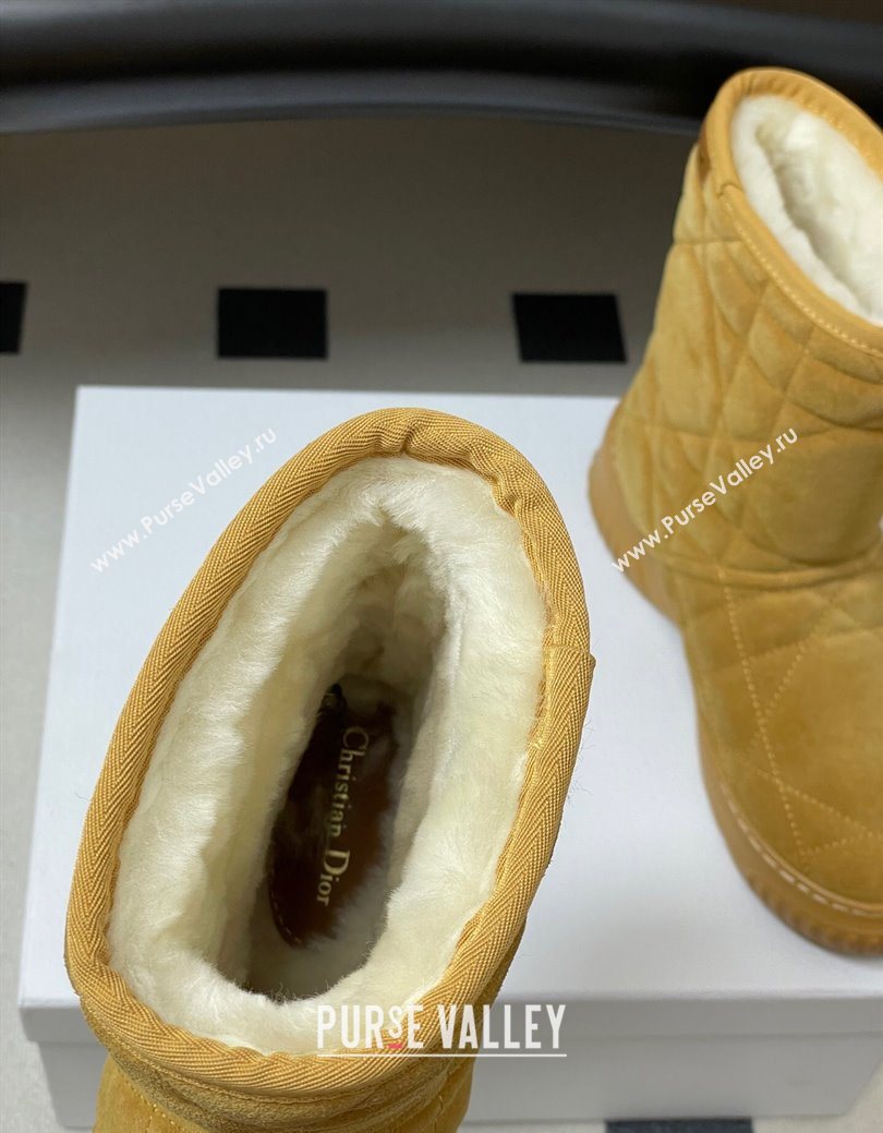 Dior DiorAlps Frost Ankle Boots in Cannage Suede and Wool Camel 2025 1029 (MD-251029005)