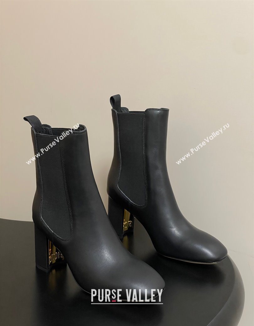 Dior D-Art Heeled Ankle Boots 8cm in Calfskin Leather Black 2025 1029 (MD-251029039)