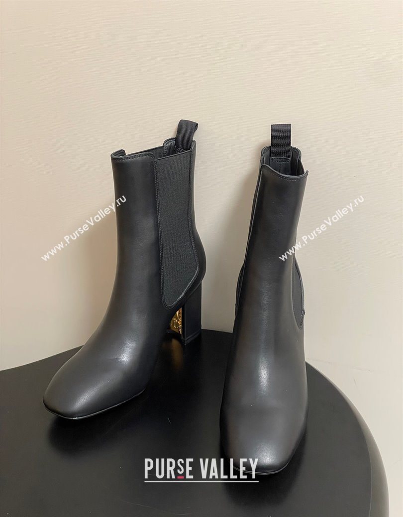 Dior D-Art Heeled Ankle Boots 8cm in Calfskin Leather Black 2025 1029 (MD-251029039)