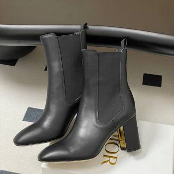 Dior D-Art Heeled Ankle Boots 8cm in Calfskin Leather Black 2025 1029 (MD-251029039)